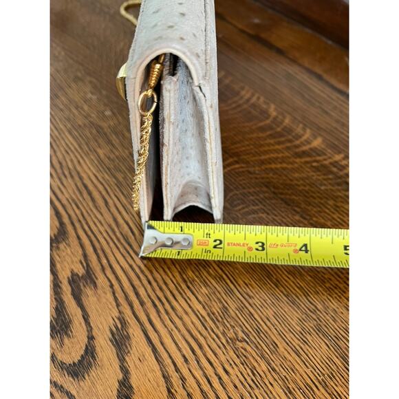 Miss Mak Faux Ostrich Clutch with chain strap - Picture 11 of 11